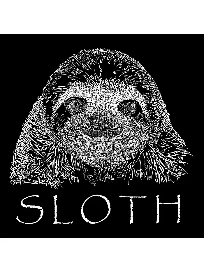 Мужская худи с принтом - Sloth LA Pop Art — изображение 2 из 3, черный
