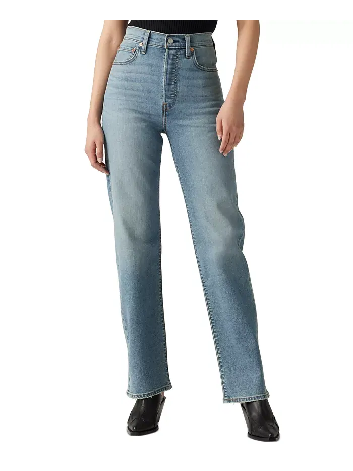 Женские джинсы с высокой посадкой на талии и прямыми штанинами Ribcage Levi's