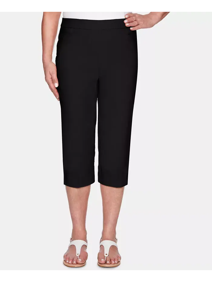 Укороченные классические брюки-кюлоты Petite Classic Allure Super Stretch Pull-On Clam Digger — изображение 1 из 6, черный