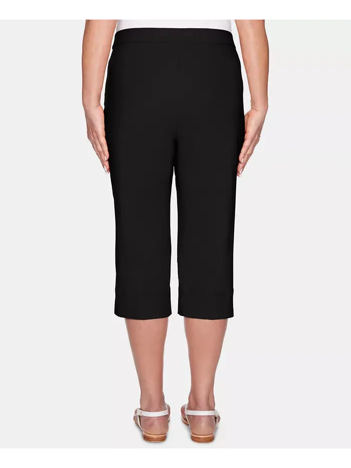Укороченные классические брюки-кюлоты Petite Classic Allure Super Stretch Pull-On Clam Digger — изображение 2 из 6, черный