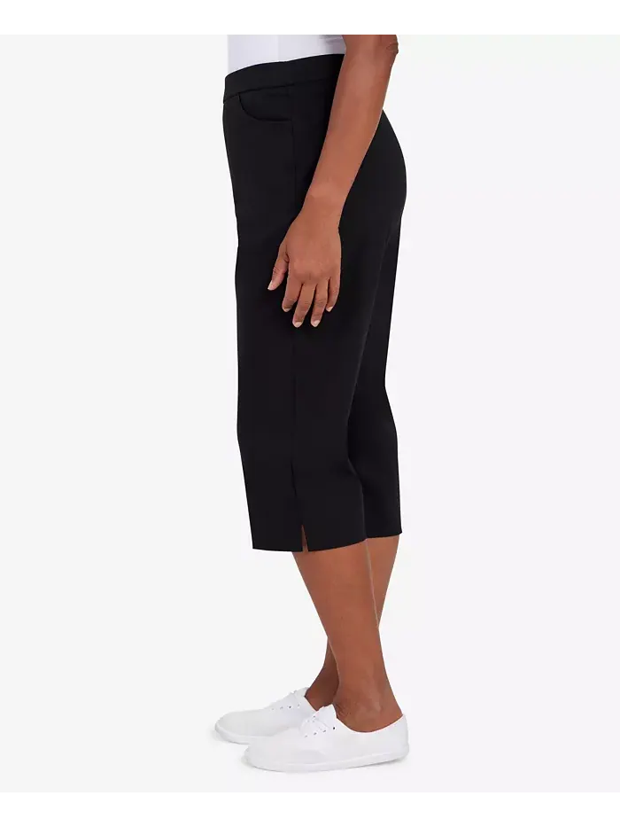 Укороченные классические брюки-кюлоты Petite Classic Allure Super Stretch Pull-On Clam Digger — изображение 3 из 6, черный