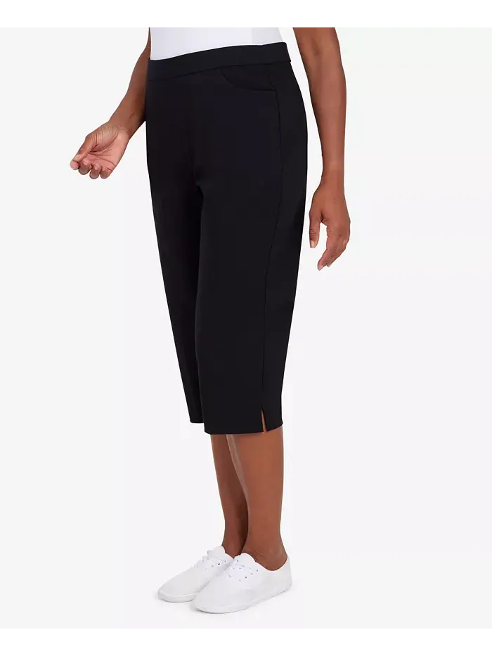 Укороченные классические брюки-кюлоты Petite Classic Allure Super Stretch Pull-On Clam Digger — изображение 4 из 6, черный