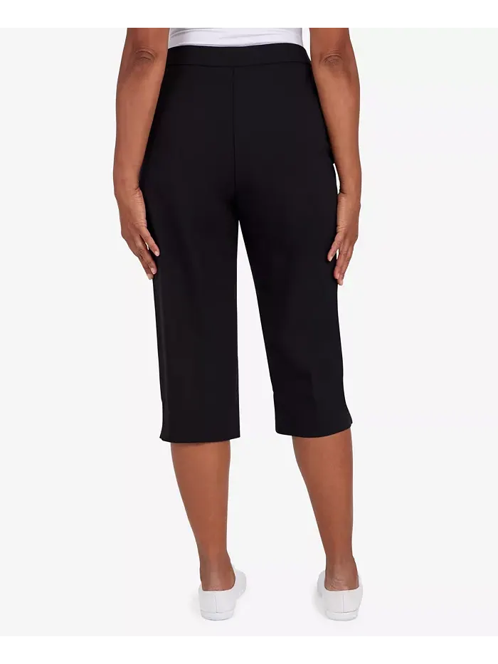 Укороченные классические брюки-кюлоты Petite Classic Allure Super Stretch Pull-On Clam Digger — изображение 5 из 6, черный
