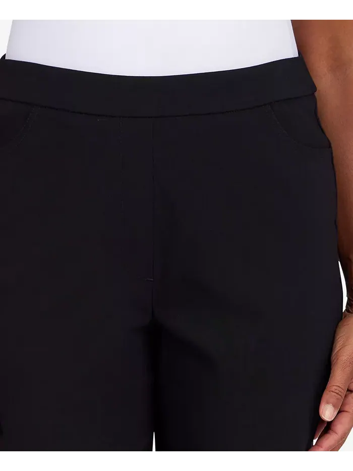 Укороченные классические брюки-кюлоты Petite Classic Allure Super Stretch Pull-On Clam Digger — изображение 6 из 6, черный