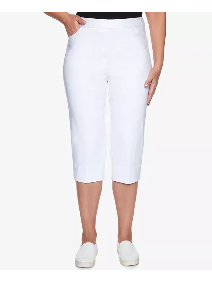 Укороченные классические брюки-кюлоты Petite Classic Allure Super Stretch Pull-On Clam Digger — изображение 1 из 4, белый