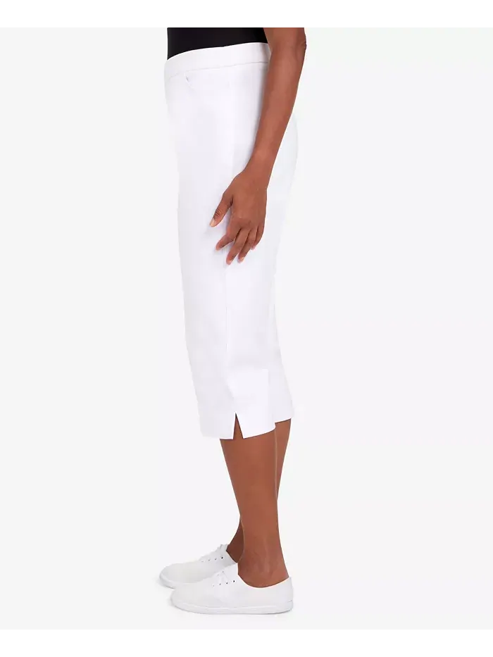 Укороченные классические брюки-кюлоты Petite Classic Allure Super Stretch Pull-On Clam Digger — изображение 2 из 4, белый