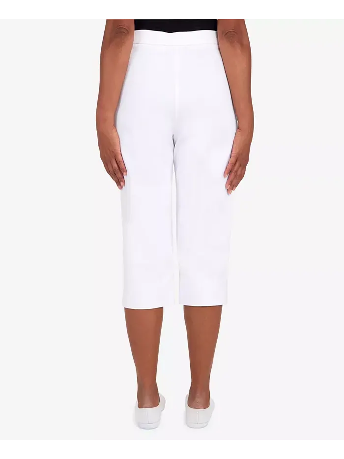 Укороченные классические брюки-кюлоты Petite Classic Allure Super Stretch Pull-On Clam Digger — изображение 4 из 4, белый