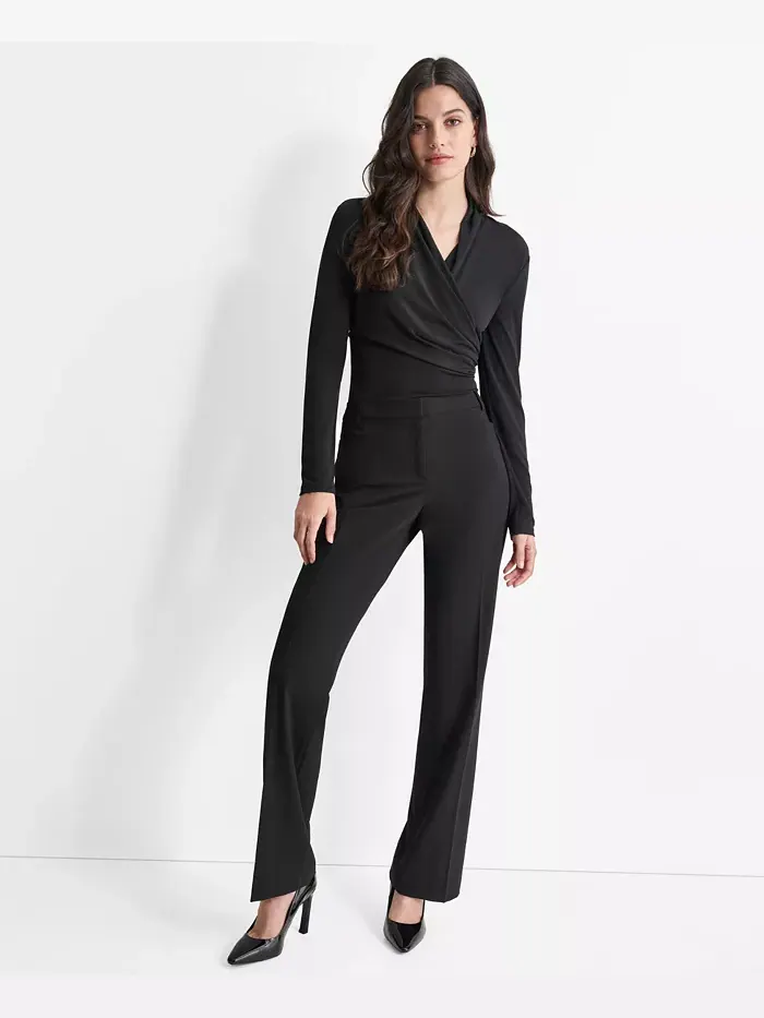Женские брюки Modern Fit с плоской передней частью DKNY — изображение 5 из 6, черный