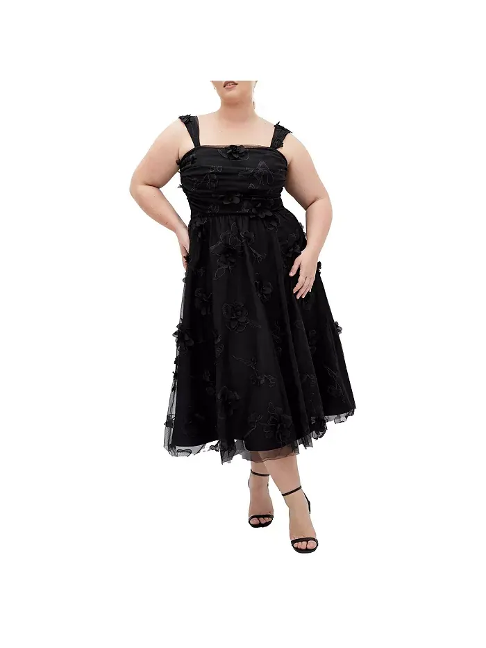 Платье Leilani 3D plus size CITY CHIC — изображение 1 из 1, черный