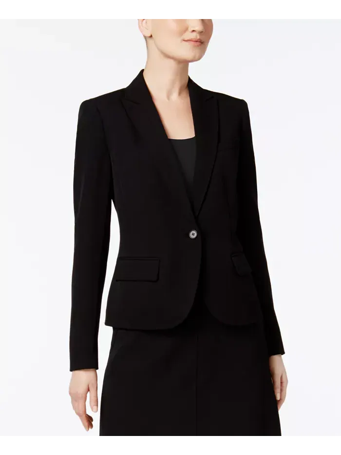 Юбка-костюм с одной пуговицей и силуэтом А-силуэта из коллекции Missy & Petite Executive Collection — изображение 3 из 9