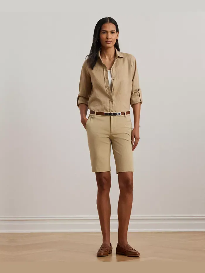 Шорты-бермуды из эластичной саржи Lauren Ralph Lauren