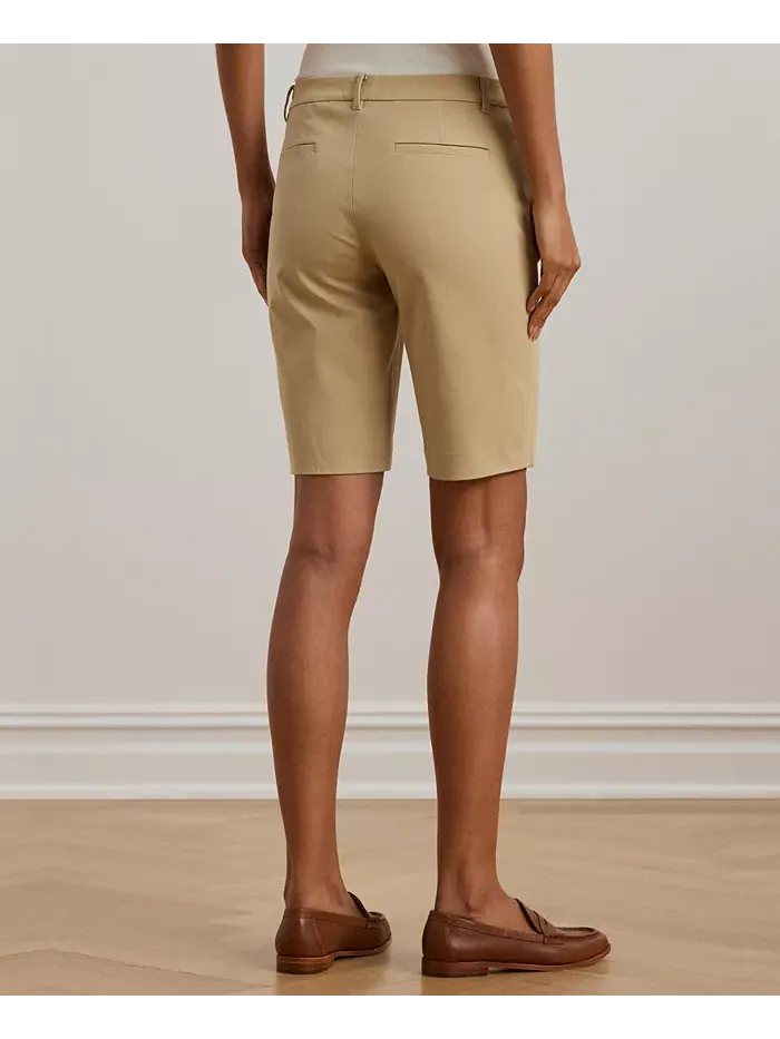 Шорты-бермуды из эластичной саржи Lauren Ralph Lauren — изображение 3 из 6, бежевый
