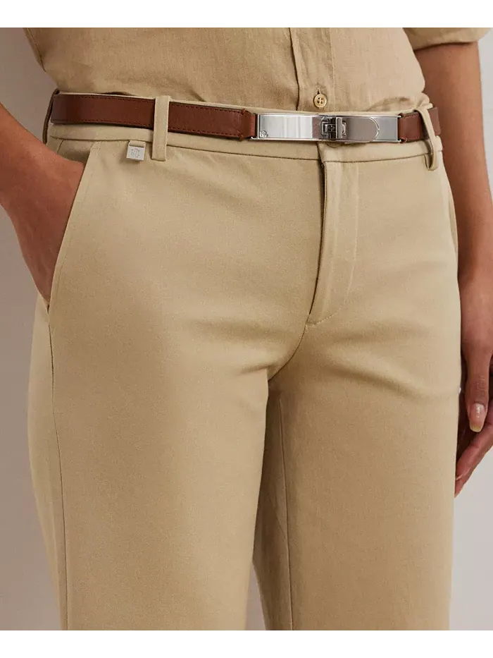 Шорты-бермуды из эластичной саржи Lauren Ralph Lauren — изображение 4 из 6, бежевый