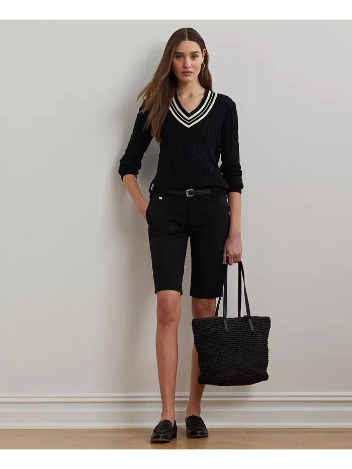 Шорты-бермуды из эластичной саржи Lauren Ralph Lauren