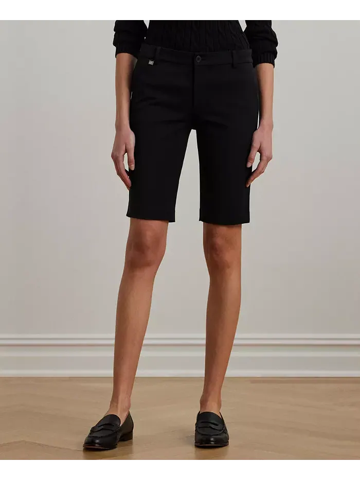 Шорты-бермуды из эластичной саржи Lauren Ralph Lauren — изображение 3 из 5, черный