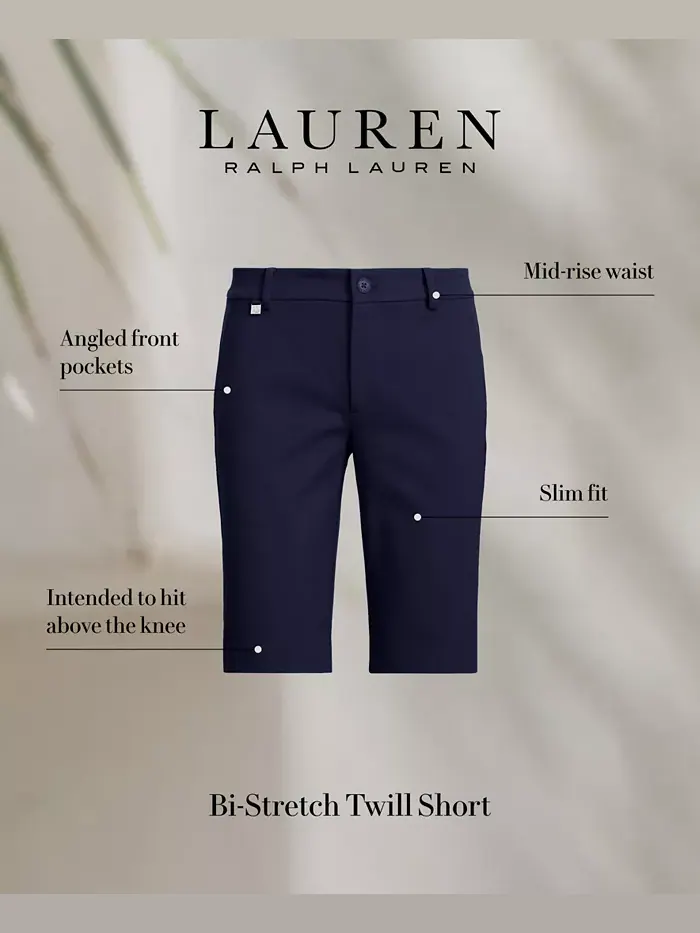 Шорты-бермуды из эластичной саржи Lauren Ralph Lauren — изображение 6 из 6, темно-синий