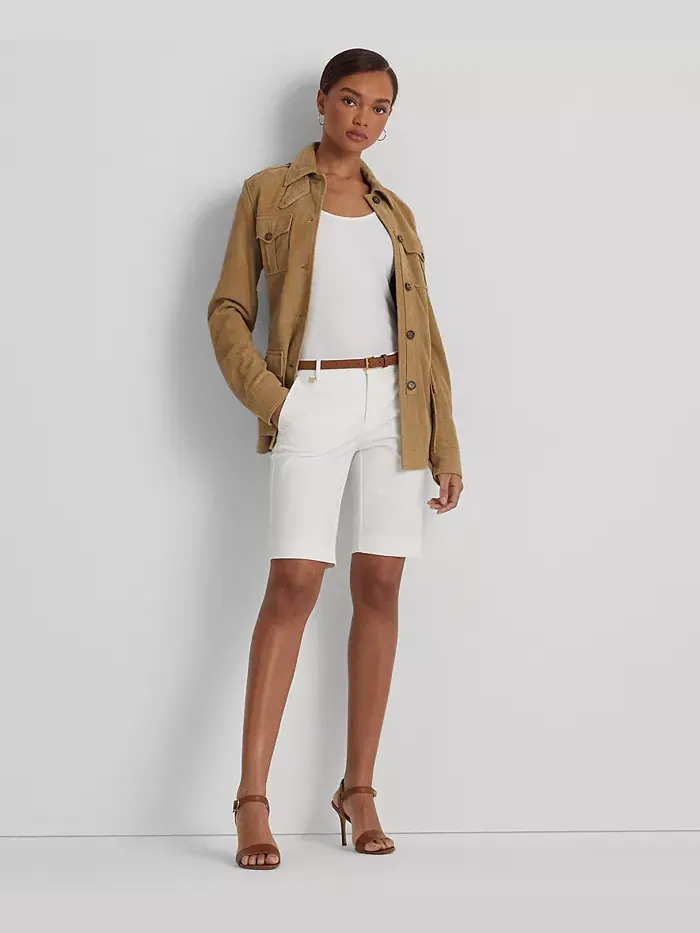 Шорты-бермуды из эластичной саржи Lauren Ralph Lauren