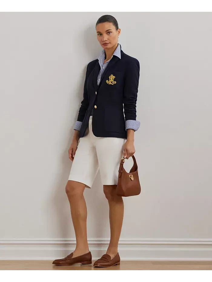 Шорты-бермуды из эластичной саржи Lauren Ralph Lauren — изображение 3 из 9, белый