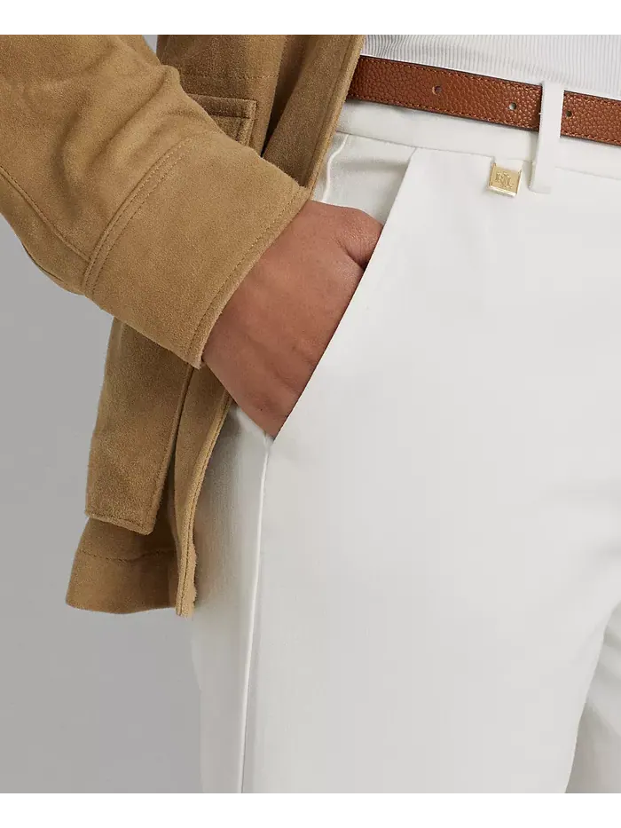 Шорты-бермуды из эластичной саржи Lauren Ralph Lauren — изображение 8 из 9, белый