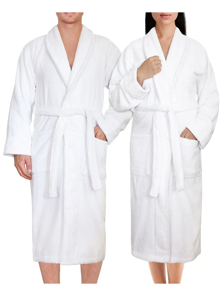 Легкие плюшевые банные халаты с воротником-шалью American Soft Linen