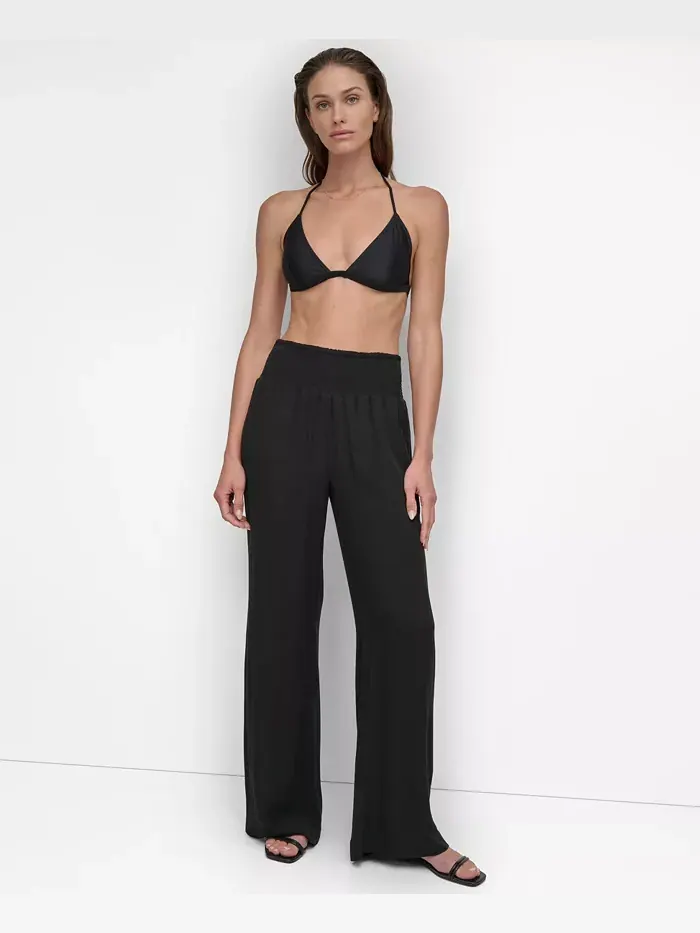 Женские брюки на резинке со сборкой на талии DKNY — изображение 1 из 4, черный