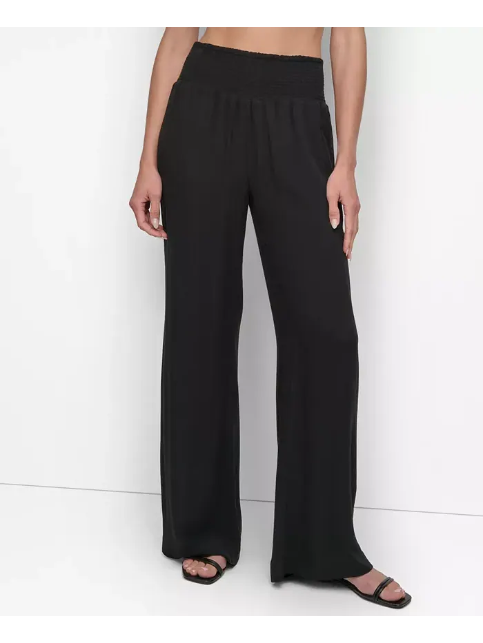 Женские брюки на резинке со сборкой на талии DKNY — изображение 2 из 4, черный