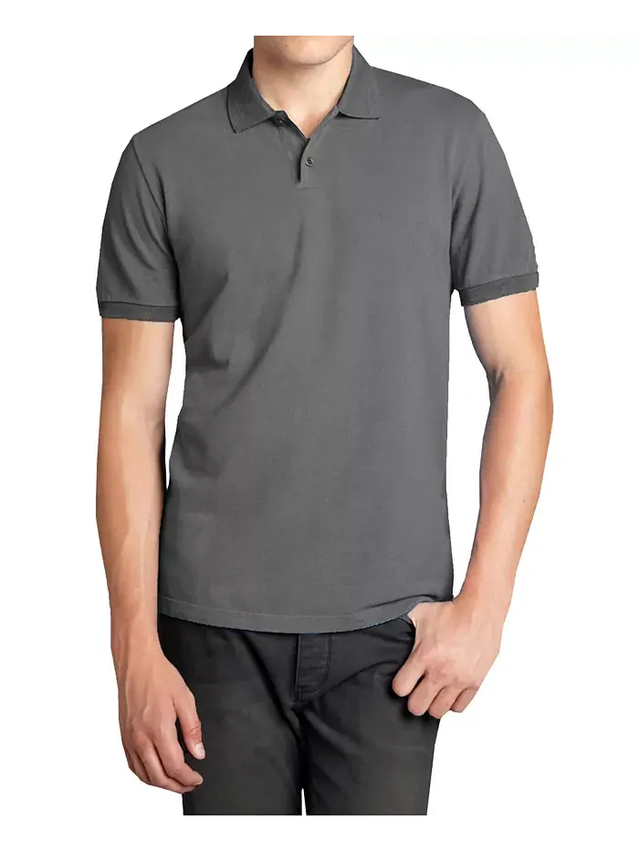 Мужская поло Avenue с коротким рукавом из пике Galaxy By Harvic — изображение 1 из 3, темно-серый
