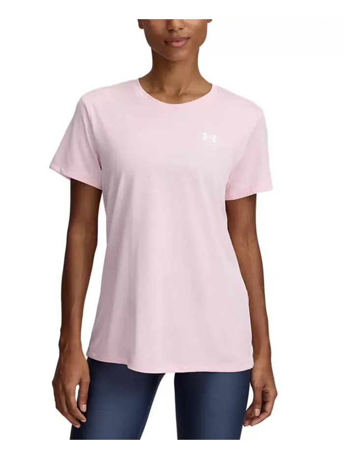 Женский топ с коротким рукавом Tech Twist Under Armour — изображение 1 из 3, розовый