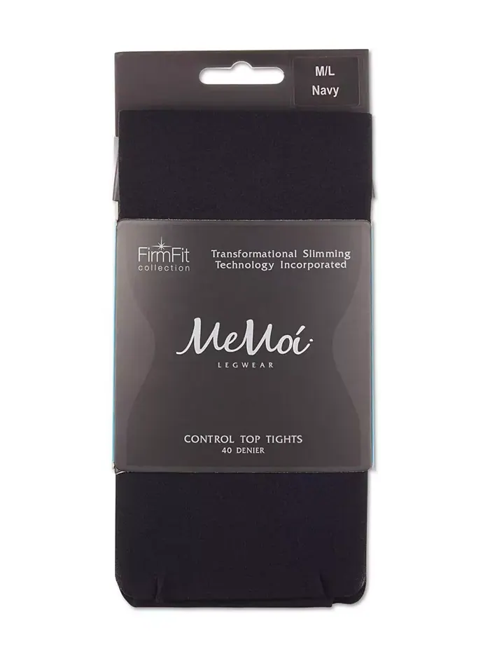 Женские полупрозрачные колготки FirmFit Control Top MO-840 MeMoi — изображение 4 из 5, темно-синий
