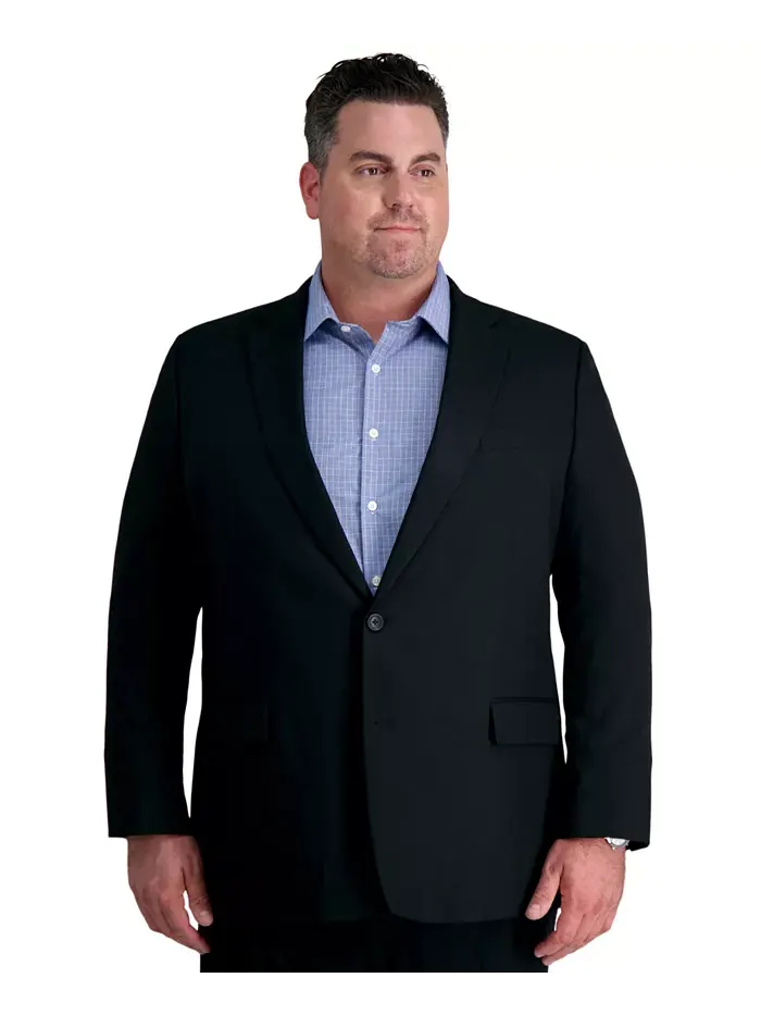 Мужской пиджак JMH Big & Tall Classic Fit из костюмного гарнитура Haggar — изображение 1 из 4, черный