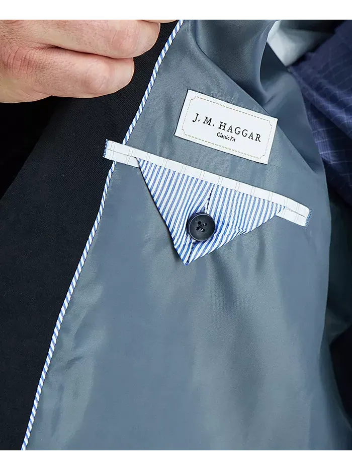 Мужской пиджак JMH Big & Tall Classic Fit из костюмного гарнитура Haggar — изображение 3 из 4, черный