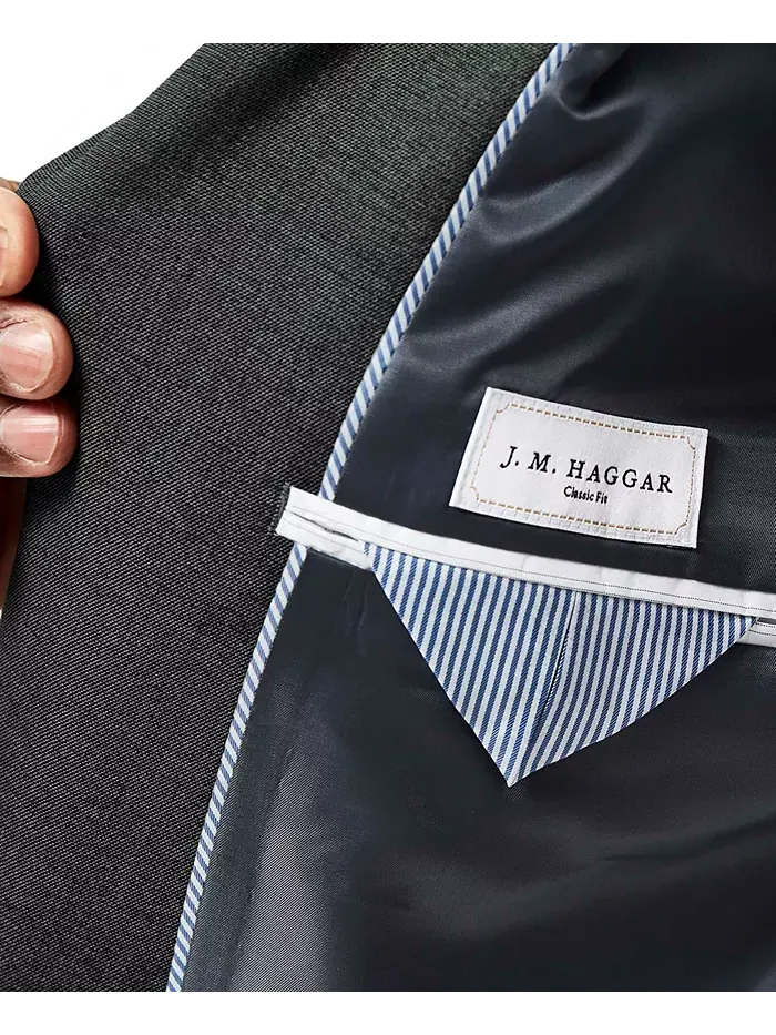Мужской пиджак JMH Big & Tall Classic Fit из костюмного гарнитура Haggar — изображение 4 из 5, серый