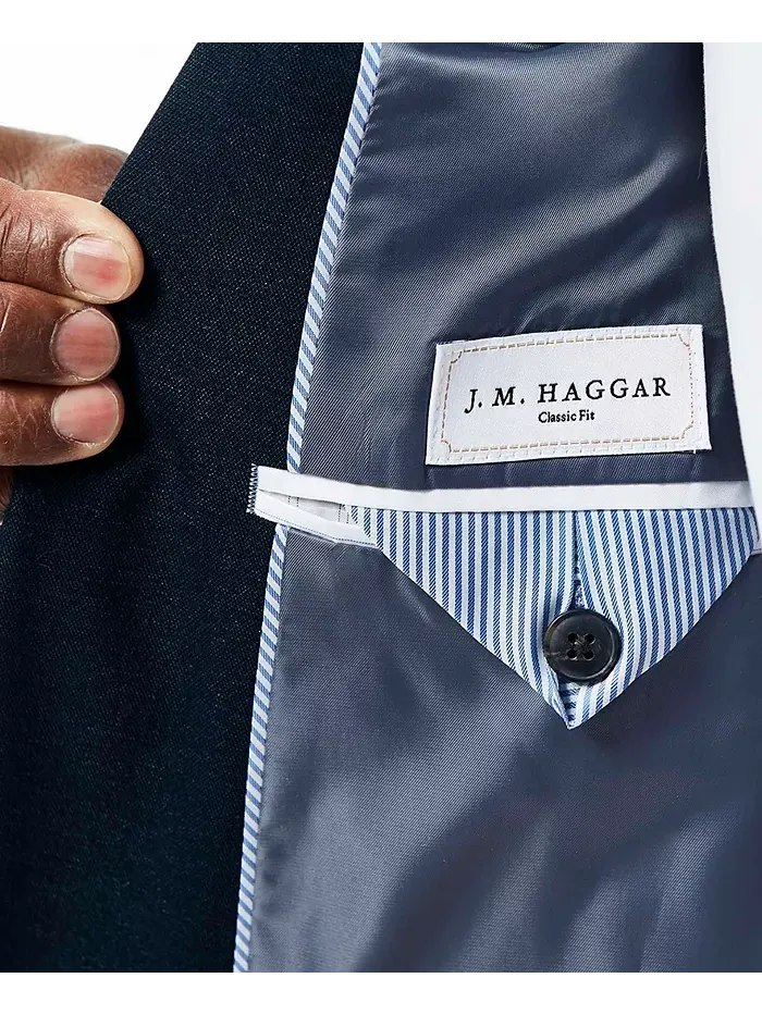 Мужской пиджак JMH Big & Tall Classic Fit из костюмного гарнитура Haggar — изображение 4 из 4, синий