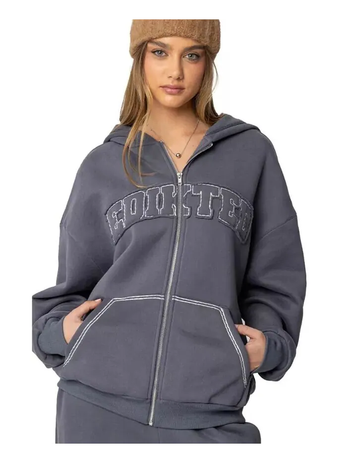 Женская толстовка с капюшоном Forever Oversize Edikted — изображение 1 из 5, серый