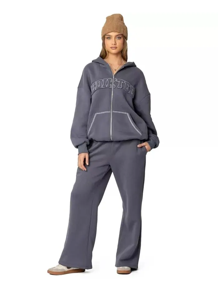 Женская толстовка с капюшоном Forever Oversize Edikted — изображение 5 из 5, серый