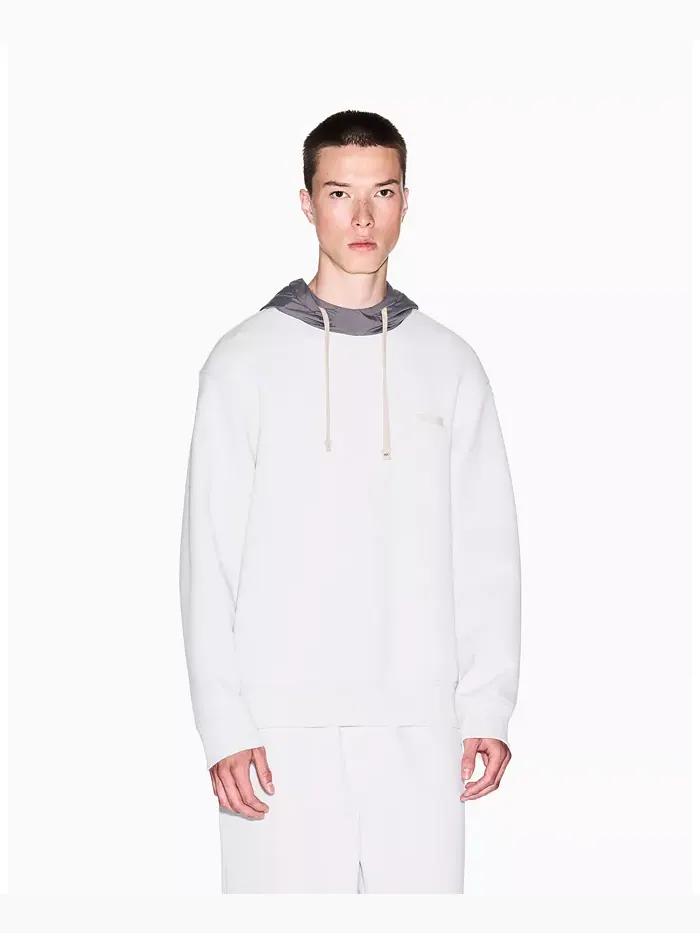 Мужской уютный худи с цветными блоками из пике A|X Armani Exchange — изображение 1 из 5, бежевый/бежевый