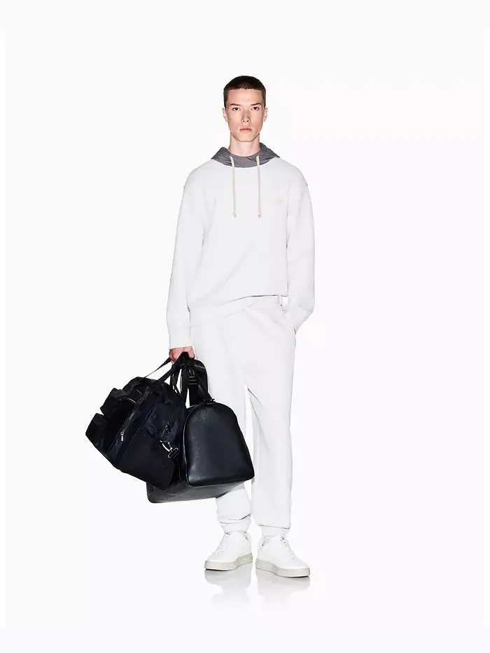 Мужской уютный худи с цветными блоками из пике A|X Armani Exchange — изображение 3 из 5, бежевый/бежевый