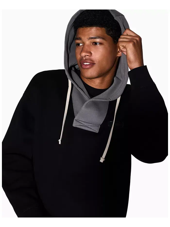 Мужской уютный худи с цветными блоками из пике A|X Armani Exchange — изображение 2 из 5, черный