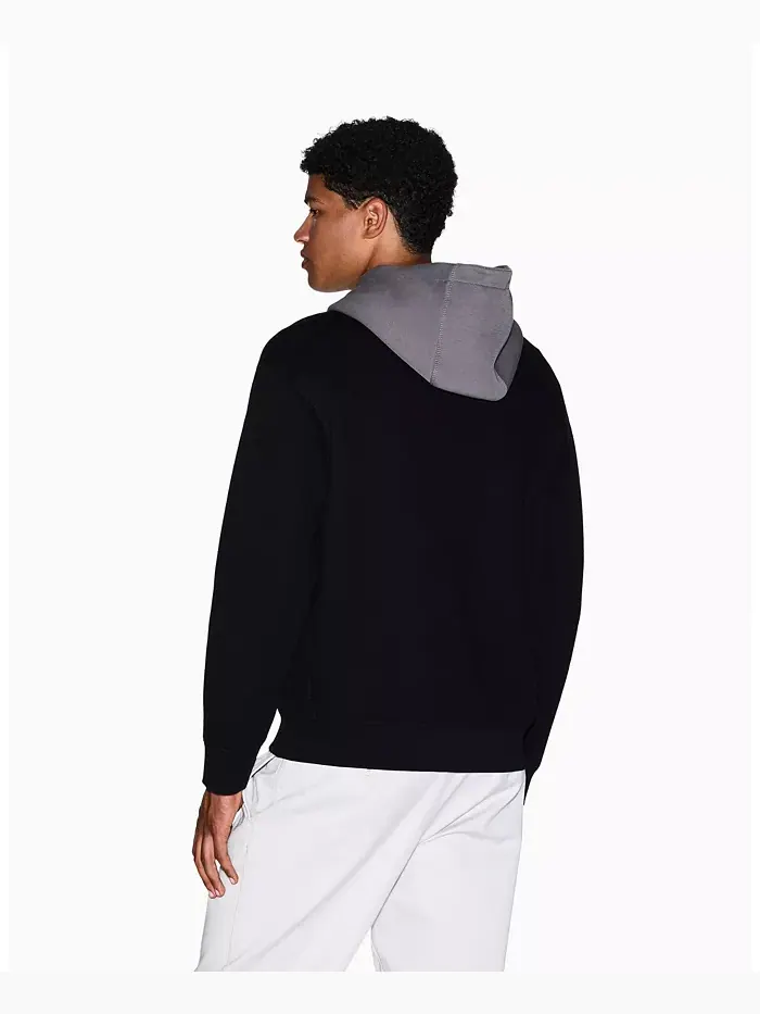 Мужской уютный худи с цветными блоками из пике A|X Armani Exchange — изображение 3 из 5, черный