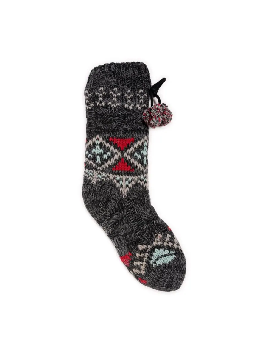 Женские толстые носки в стиле фэр-айл/кэйсл MUK LUKS — изображение 1 из 2, черный