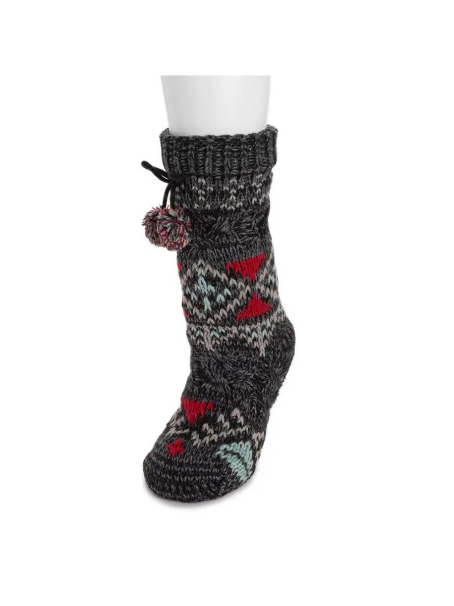 Женские толстые носки в стиле фэр-айл/кэйсл MUK LUKS — изображение 2 из 2, черный
