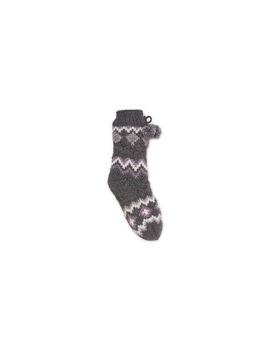 Женские толстые носки в стиле фэр-айл/кэйсл MUK LUKS — изображение 1 из 2, темный серый