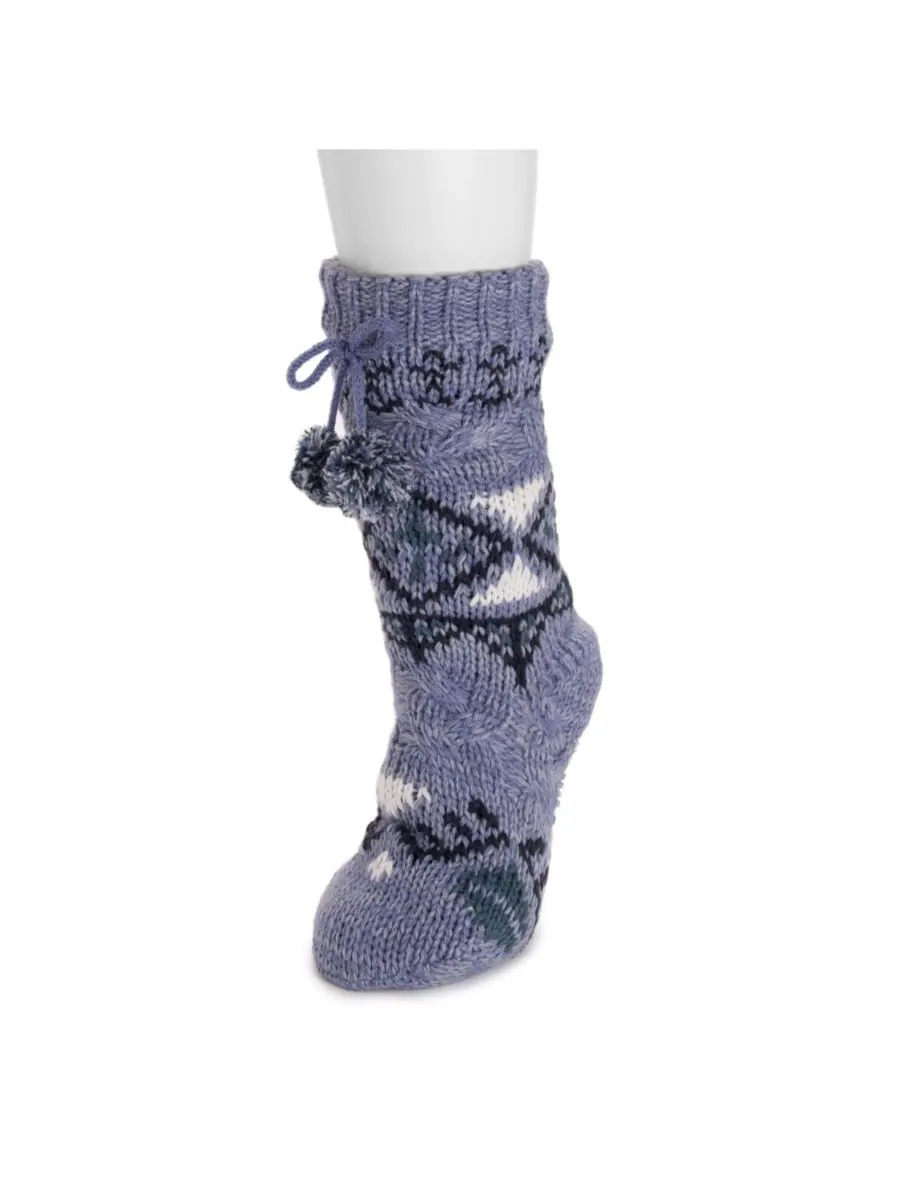 Женские толстые носки в стиле фэр-айл/кэйсл MUK LUKS — изображение 2 из 2, синий