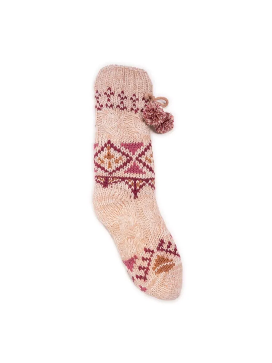 Женские толстые носки в стиле фэр-айл/кэйсл MUK LUKS — изображение 1 из 2, розовый