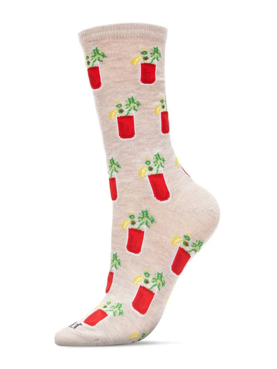 Женские носки Bloody Mary Delight Crew Socks MeMoi — изображение 1 из 3, овсяный