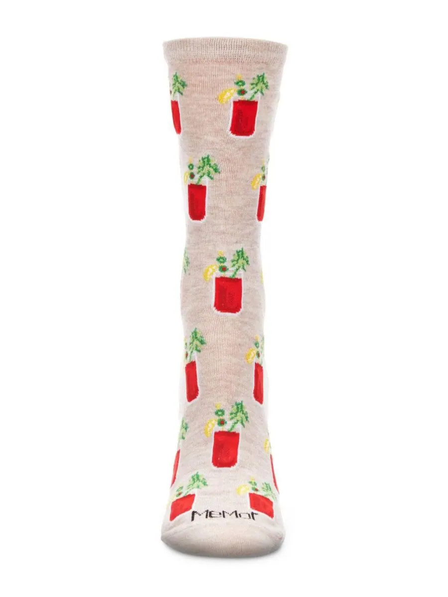 Женские носки Bloody Mary Delight Crew Socks MeMoi — изображение 2 из 3, овсяный