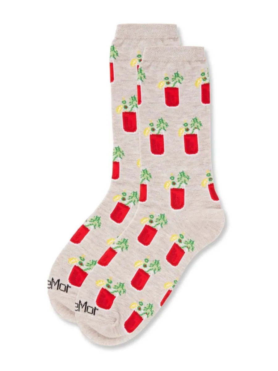 Женские носки Bloody Mary Delight Crew Socks MeMoi — изображение 3 из 3, овсяный