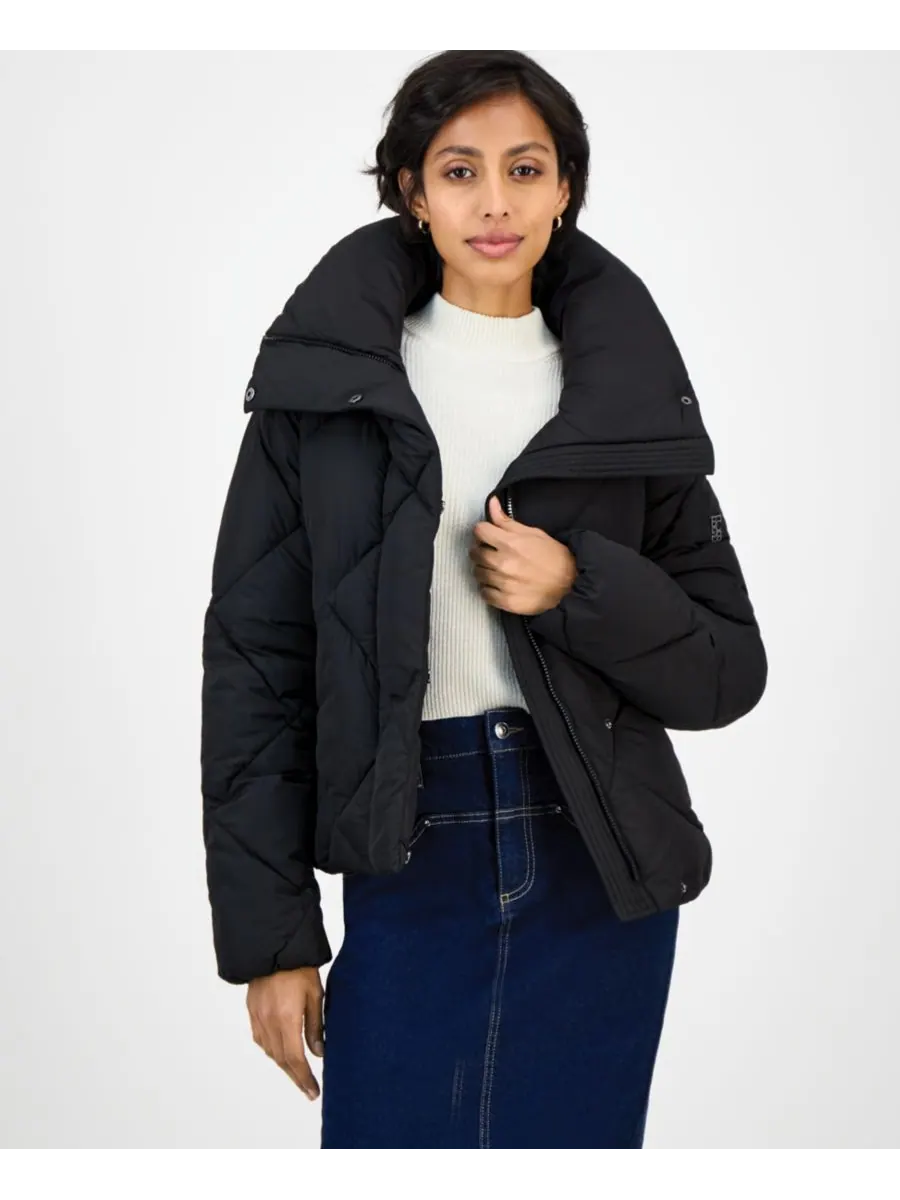 Женское короткое пуховое пальто с ромбовидным узором BCBG