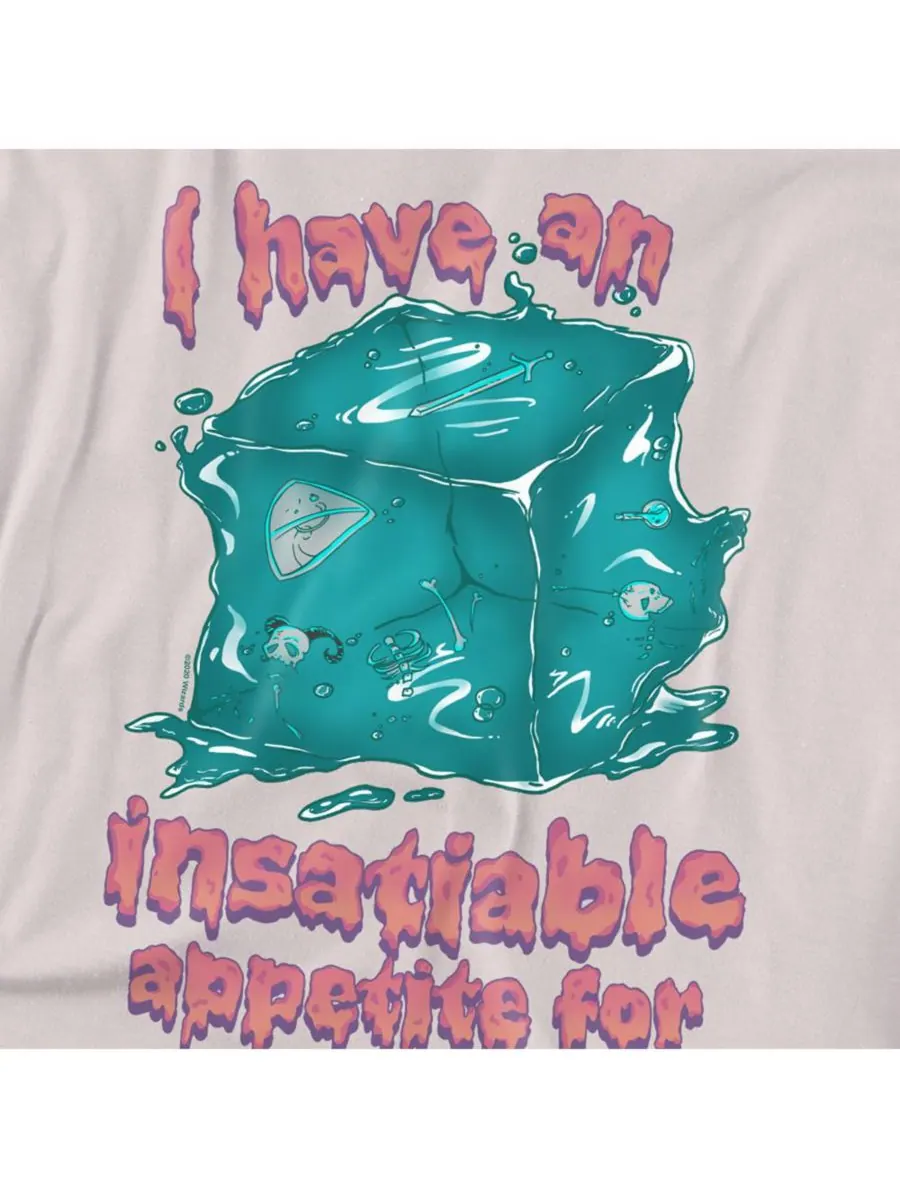 Мужская футболка Dungeons And Dragons Insatiable Gelatinous Cube D&D — изображение 2 из 3, серебряный
