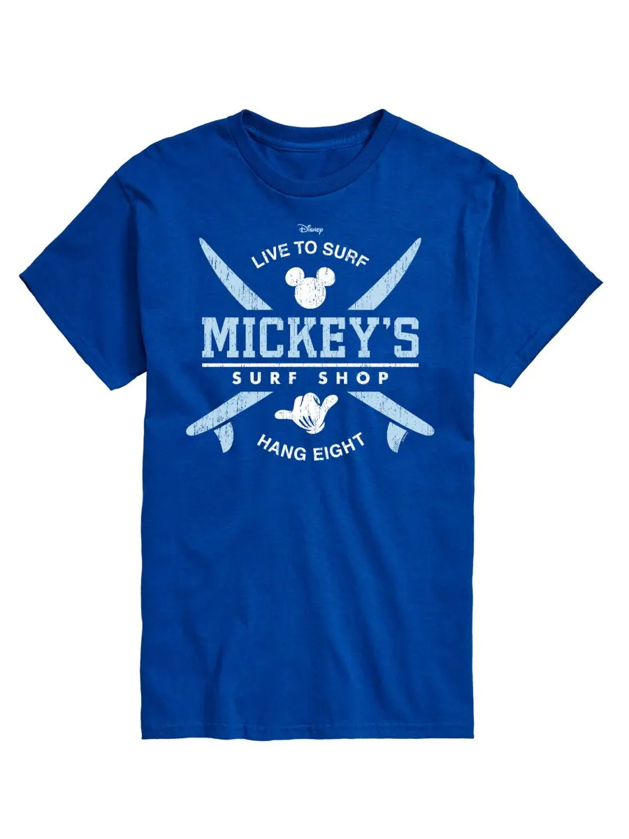 Мужская футболка с коротким рукавом Disney Mickey's Surf Shop AIRWAVES — изображение 1 из 3, синий